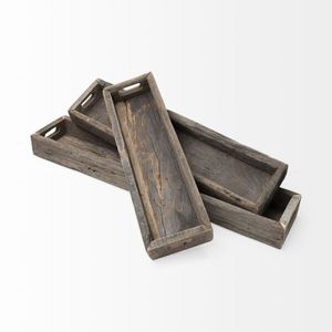 Plateau de service en bois offrant une surface spacieuse pour servir les repas, les boissons et les accessoires de divertissement - Product Image 4