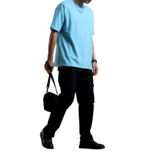 Camiseta Premium para Hombre, Tejido de Algodón Duradero, Corte Holgado, Hombros Caídos, Manga Corta, Color Sólido, Informal, para una Comodidad Fresca - Product Image 1