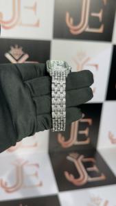 Montre de luxe pour homme et femme, mouvement Ronda, 70,10 CT Moissanite, style business, plongée, boîtier en acier inoxydable, cadran en verre, aiguilles analogiques - Product Image 3