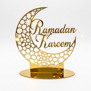 Wholesale Eid Mubarak Wooden Decoration Hollow Moon <b>Star</b> <b>LED</b> Night <b>Light</b> Ramadan Kareem Islamic Home Table Decor Ornaments - Product Image 5