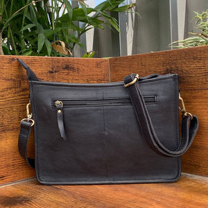 Bolso bandolera de cuero genuino con diseño de tablero de ajedrez a cuadros blanco y negro recién llegado para bolso de estilo occidental de mujer - Product Image 5