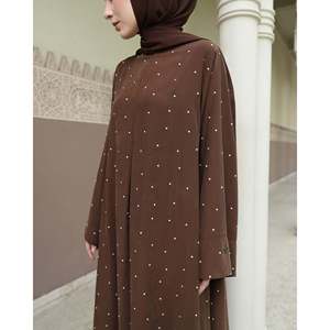 Robe Abaya Maxi Modeste Safina - Coupe Ample, Imprimé Numérique Uni, Burqa Musulmane pour l'Aïd - Product Image 1