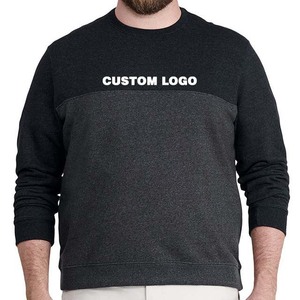 Sweat-shirt en tricot à col rond pour homme avec logo personnalisé, coupe classique, couleur unie, coton, pull-over, style décontracté d'automne, bicolore - Product Image 1