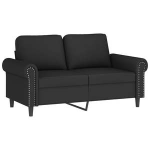 Conjunto de Sofá Rectangular Moderno de 2 Plazas en Terciopelo Negro para Sala de Estar - Product Image 3