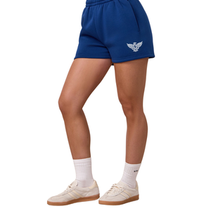 Shorts de sport décontractés pour femmes, bleu roi, en polaire respirante, taille haute, avec poches, élastiques, pour la course, la gym et le fitness - Product Image 3