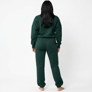 Women Half <b>Zip</b> Tracksuit Set Custom Logo Sweatshirt Jogger Set Casual Lounge Wear Sportswear 2 Piece Athleisure Set - Product Image 2