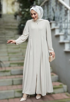 Abaya Modeste pour Femmes Musulmanes, Très Demandée, Coupe Évasée, Longueur au Sol, Manches Longues, Légère, Respirante, Extensible dans les Quatre Sens, Séchage Rapide, Polyvalente