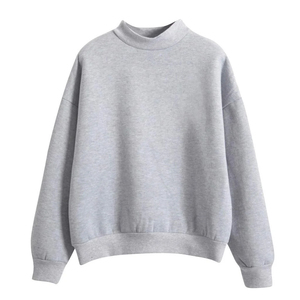 Custom Logo Women Mock Neck Pullover Heavyweight Winter Oversized Sweatshirt - Product Image 1
