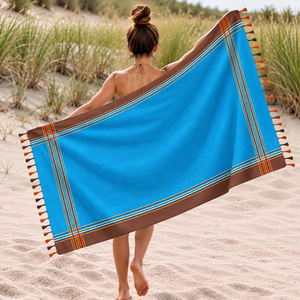Serviette de plage Kikoy de luxe en coton turc, personnalisable avec logo, écologique et à séchage rapide, pour toutes les saisons – Offre spéciale fournisseur indien. - Product Image 1