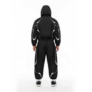 Conjunto Deportivo Personalizado de Gran Tamaño, Ligero, con Capucha, Cortavientos, con Ribete Reflectante, Estilo Urbano, de Nailon - Product Image 2