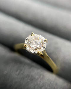 IGI Lab Grown Brillant Cut Diamant Vintage 14k Jaune Mariage/Bague de Fiançailles Unisexe Fine Or Blanc Anniversaire Fête Digne - Product Image 1