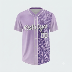 100% Polyester Full <b>Button</b> Short Sleeve Baseball Shirt Front Logo Quick Dry Breathable Anti-Bacterial V-neck Sports Wear Adults - Product Image 2