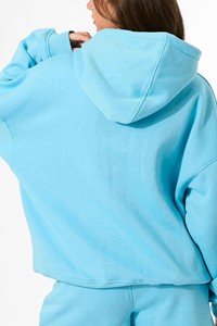 Nouvelles tendances : Sweats à capuche et pulls molletonnés personnalisés pour femmes avec logo, épaules tombantes, poche frontale, manches et ourlets côtelés – Vente en gros - Product Image 6