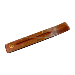 Porte-encens en bois de frêne de qualité supérieure avec symbole de paix, plateau décoratif pour la méditation, la relaxation et l'aromathérapie à domicile - Product Image 1