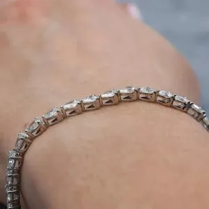 Bracelet tennis en moissanite taille poire, argent sterling 925 plaqué or blanc, bijoux de luxe pour femmes - Product Image 2