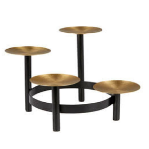 Support de bougie en métal avec base en bois, finition noire, pour la décoration de la maison et les mariages - Product Image 6