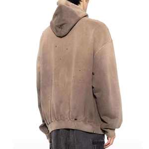 Sudadera con Capucha Personalizada, Estilo Vintage, Desgastada, con Salpicaduras de Pintura, para Hombre, de Forro Polar, para Invierno, Estilo Urbano - Product Image 4