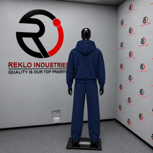 Ensemble de survêtement pour homme bleu marine, sweat à capuche zippé et pantalon de jogging en molleton uni, style streetwear décontracté, tenue de sport deux pièces avec cordon de serrage - Product Image 4