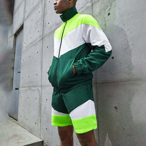 Ensemble veste coupe-vent et short pour homme, léger, à capuche, fermeture éclair intégrale, résistant au vent, vêtements de sport d'extérieur - Product Image 3