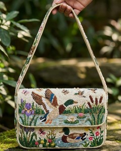 Bolso de Hombro Bordado con Cuentas de Estilo Vintage para Mujer, Patrón de la Torre Eiffel, Bolso de Mano de Moda, Diseño Personalizado, Bolso de Mano Tipo Clutch para Mujer - Product Image 5