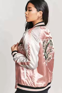 Customized Leather Bomber <b>Jacket</b> for <b>Women</b> with Sheep Skin Trim Embroidery Breathable Design-Custom Logo & Color - Product Image 3