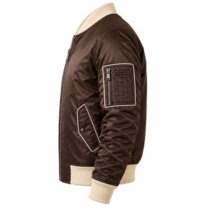 WARPRO INDUSTRY Men's Navy Blue Bomber Jacket Solid Color <b>Covered</b> <b>Button</b> Closure Casual Outerwear Winter Knitted Polyester - Product Image 6