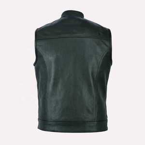 Chaleco de Cuero Transpirable de Invierno para Hombre, Personalizable, Talla Grande, Cuello Redondo, Estilo Motociclista - Product Image 2