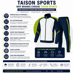 Combinaison d'entraînement de badminton en polyester interlock 300 GSM de qualité supérieure, gris, bleu, noir, design simple, logo personnalisé, respirante, imperméable - Product Image 5