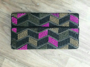 Bolso de Mano Rectangular con Cuentas Hechas a Mano con Estampado de Leopardo Rosa FAIZA CRAFT, Cadena Desmontable, Ligero, Tamaño Personalizado, para Boda/Noche - Product Image 3