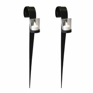 Ensemble de appliques murales pour bougies coniques en métal noir minimaliste, design vertical fin, construction robuste, lumière chaude, décoration moderne pour la maison - Product Image 5