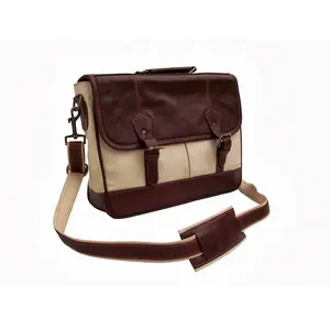 Handmade Leather <b>Canvas</b> <b>Laptop</b> <b>Bags</b> - Product Image 1