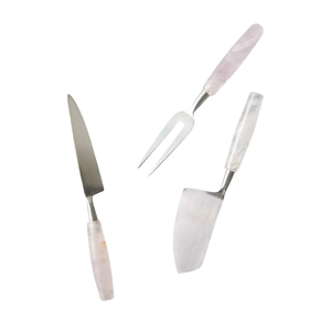 Juego de Cuchillos para Queso de Acero Inoxidable Negro Mate y Dorado de Lujo para Cocina y Vajilla de Hotel, Rebanador de Queso Artesanal - Product Image 6