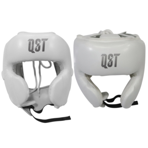 Casque de boxe professionnel blanc en cuir PU respirant, réglable, pour MMA, kickboxing et entraînement en salle de sport - Product Image 3