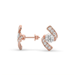 ต่างหูเพชรทรงกลมเจียระไนแบบบริลเลียนท์ น้ำหนัก 1.76 กะรัต ทอง 14K ผลิตจากเพชรแล็บ ดีไซน์สวยงาม น้ำหนักเบา เครื่องประดับแฟชั่น ขายส่ง B2B - Product Image 4