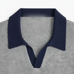 Camisa Casual de Manga Corta para Hombre, con Cierre, Corte Ajustado, Tejida, con Logotipo Personalizado, Superventas - Product Image 3