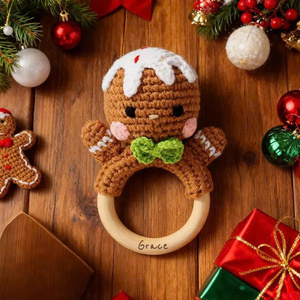 Ensemble de hochets de Noël en coton au crochet fantaisie, jouets miniatures à l'échelle 1:4, Père Noël et ours, éducatifs, 11 cm, pour les 2-14 ans - Product Image 6