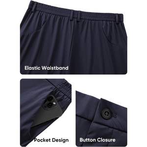 Pantalones Cortos de Vestir Casuales para Hombre, Personalizados, Elásticos, de Secado Rápido, con Frente Plano, Ligeros, con Bolsillo, Ropa de Golf Híbrida - Product Image 3