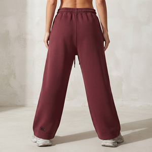 Pantalon de jogging d'hiver personnalisé brodé, en molleton respirant et écologique, taille mi-haute, coupe large, avec cordon de serrage, effet vieilli - Product Image 3