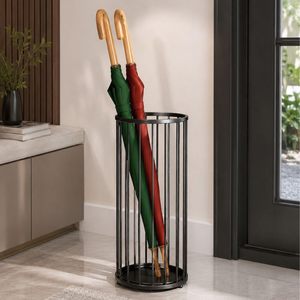 Porte-parapluie moderne en métal, support rond pour parapluie, organisateur de pluie pour entrée, couloir, salle de bain - Product Image 6