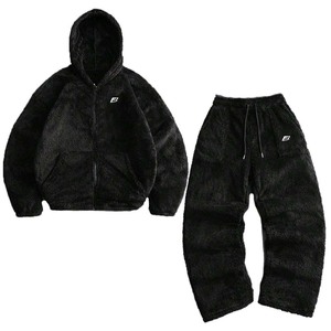 Conjunto Deportivo de Lana de Cordero para Hombre, Conjuntos con Bordado Personalizado, Sudadera con Cierre y Pantalones Deportivos de Sherpa para Hombre, Conjuntos Deportivos de Alta Calidad - Product Image 2