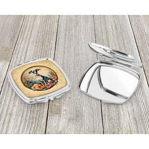 Lévrier italien Fleurs Miroir de maquillage de voyage compact Cadeau design pliable pour femmes et filles - Product Image 3
