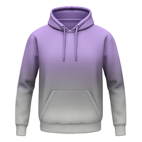 Sweat-shirt à capuche moderne en polyester/coton sublimé dégradé pour homme et femme, streetwear élégant