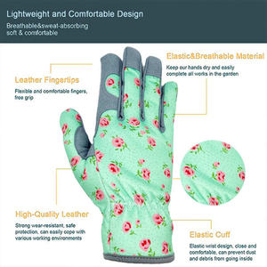 New Promotion Hot Style Half Leather Short <b>Gloves</b> Gardening Protection Breathable and Flexibility Green Thumbs Gardening <b>Gloves</b> - Product Image 6