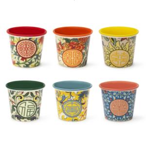 Set di 6 Tazze da Caffè in Ceramica Excelsa, Porcellana 9 Cl Multicolore La Via Della Seta - Product Image 1
