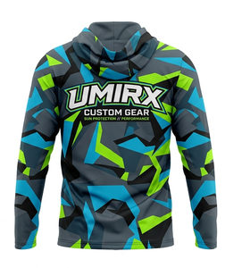 Custom UPF50 Polyester UV Protection Long Sleeve Performance Camo Fishing Shirt Front Quick Dry Lightweight Breathable <b>Paintball</b> - Product Image 2