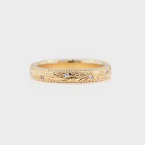 Art Deco Full Eternity Diamond Wedding Bands 14k Solid Gold Flush Set Round Lab Grown Diamond Vintage <b>Stacking</b> <b>Ring</b> Fine Jewelry - Product Image 1