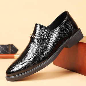 Business Formal Men's Leather Shoes Large Size Crocodile Pattern Slip-On Casual All-Match Men's Footwear - Product Image 1