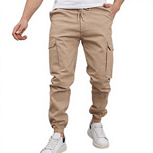 Pantalon cargo vert clair pour homme, taille élastique, coupe décontractée, léger, en laine, avec poches, style automne, imperméable - Product Image 4