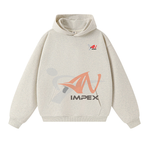 เสื้อฮู้ดดี้ผู้ชายสไตล์วินเทจ ยูนิเซ็กส์ ลำลอง ผ้าฝ้ายเฟรนช์เทอร์รี่ 450 กรัม ทรงโอเวอร์ไซส์ ระบายอากาศดี ไหล่ตก แบบ ODM ไซส์ใหญ่ - Product Image 4