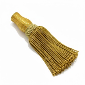 Bordure personnalisée en coton écologique durable avec fils de broderie, strass et pompons dorés, séchage rapide, respirante et confortable pour vêtements et usage domestique - Product Image 6